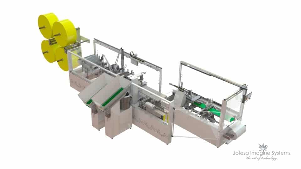 Maquinaria textil para fabricación de friegasuelos - Omega V - Imagen en 3D