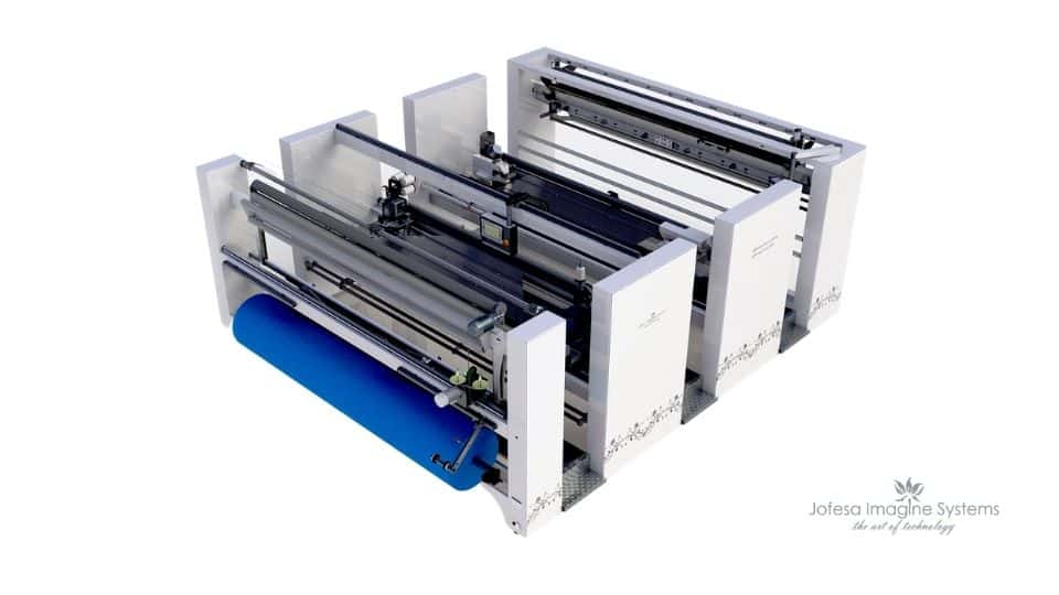 Máquina para a produção de edredões para fábricas têxteis portugal - Semitrêm - Imagem em 3D
